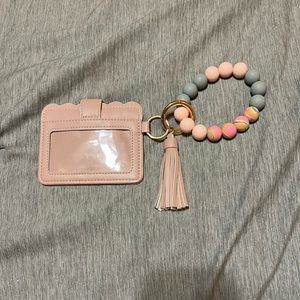 Pink Bead Keychain